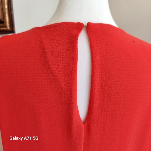 Bobeau Orange Crepe Tank  Shift Dress High Side Slits Sz M - Picture 6 of 15
